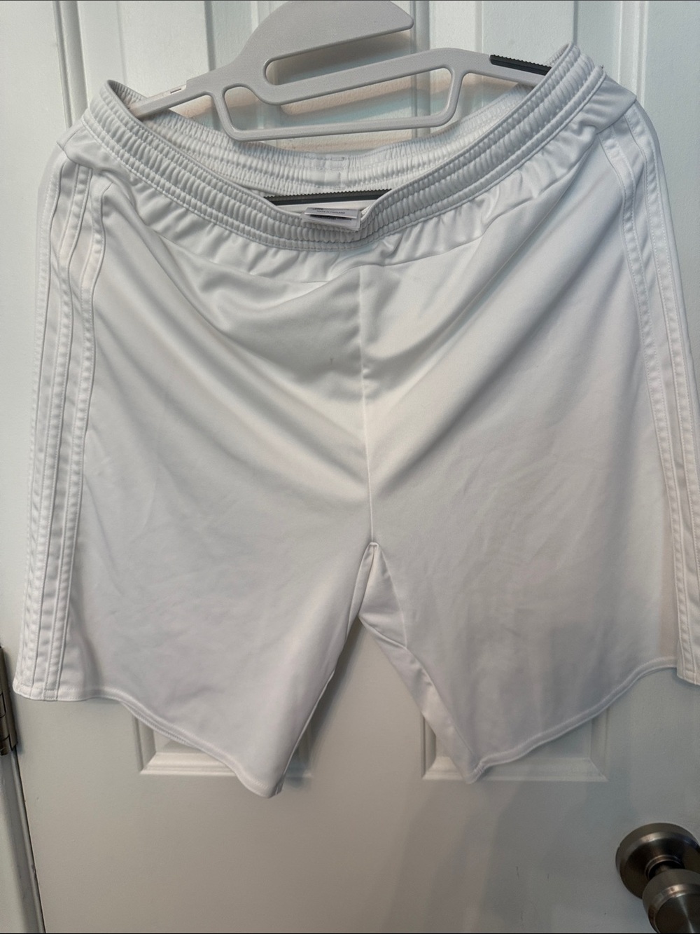 Very gently used Adidas White Youth Climalite Athletic Shorts
